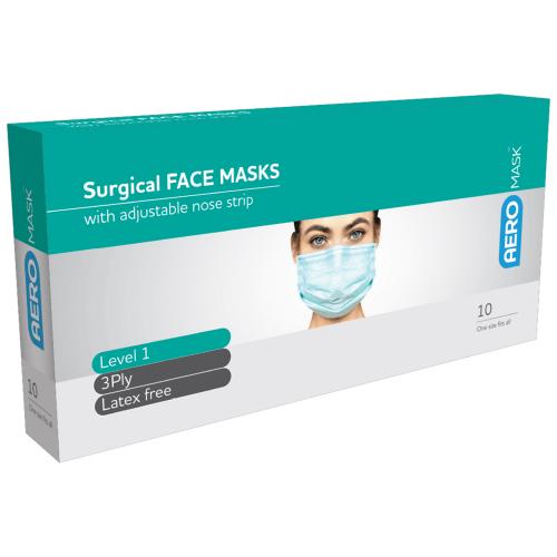 Aeromask Surgical Face Masks with Ear Loops Level 2 Rating