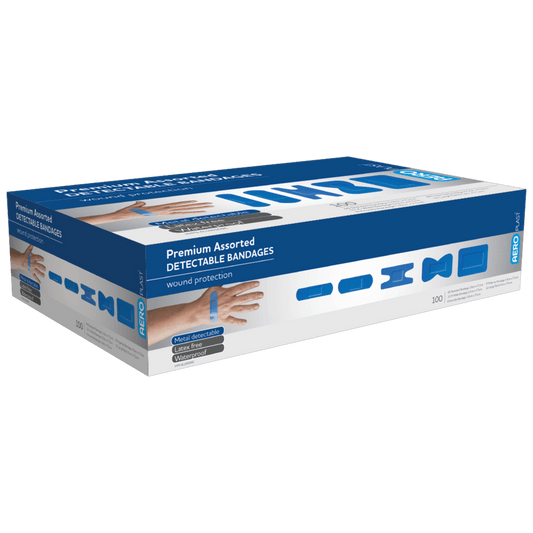 Aero Healthcare Adhesive Plasters AEROPLAST Premium Detectable Assorted Dressings Box/100