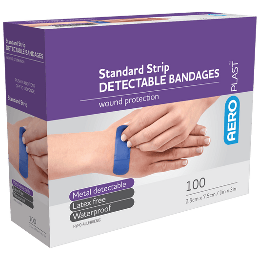 AEROPLAST Standard Detectable Strips 7.5 x 2.5cm
