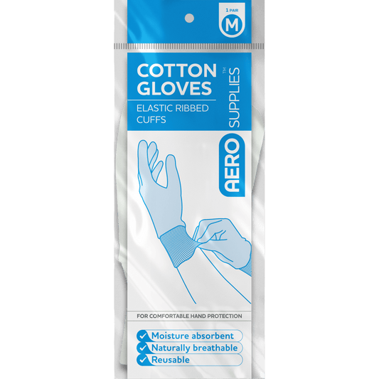 AeroSupplies Medium Cotton Gloves Pair