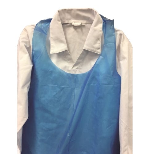 Allcare Safety & PPE Carton of 500 Allcare Apron Disposable Neck Blue 40um