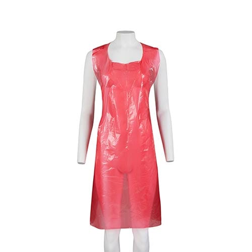 Allcare Safety & PPE Carton of 500 Allcare Apron Disposable Red 24um