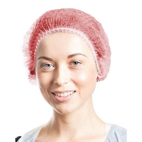 Allcare Safety & PPE Carton of 1000 Allcare Cap Beret Crimped Double Elastic Red 21"