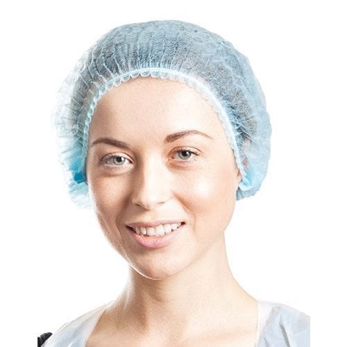 Allcare Safety & PPE Carton of 1000 Allcare Cap Beret Crimped Elastic Double Blue 24" Blue