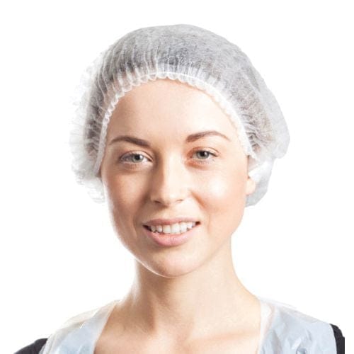 Allcare Safety & PPE Carton of 1000 Allcare Cap Beret Elastic Double Crimped White 24"