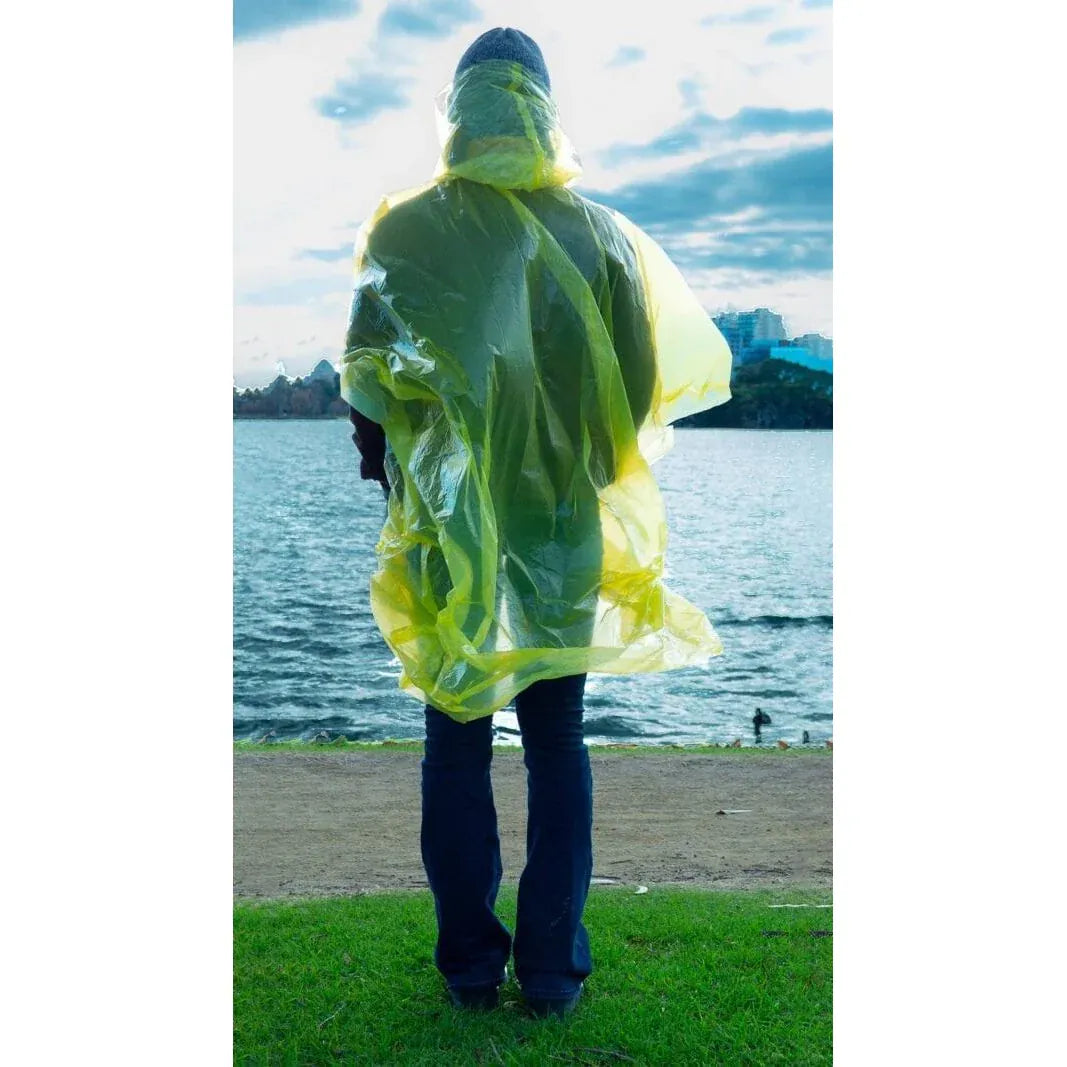 Allcare Safety & PPE Carton of 200 Allcare Poncho Low Density PE With Hood Disposable Yellow