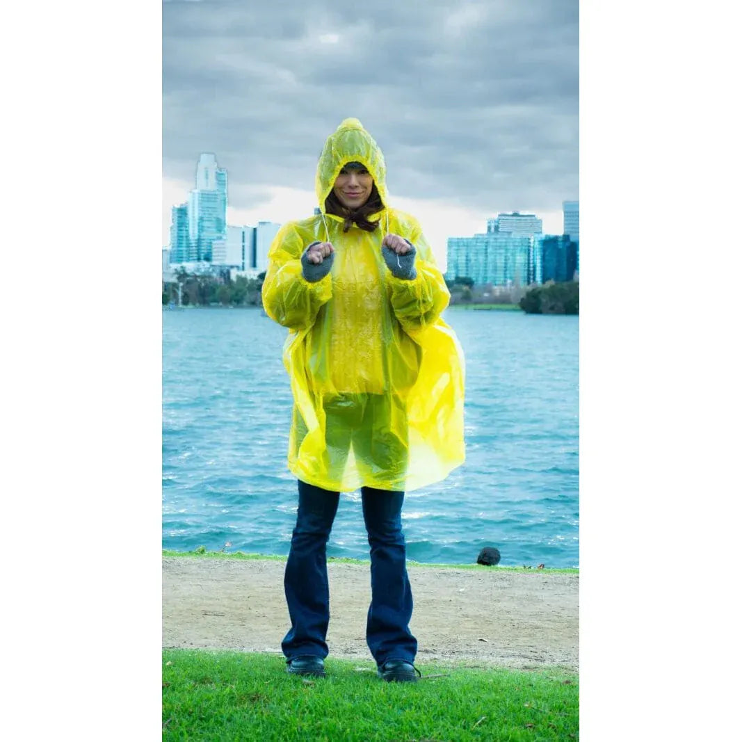 Allcare Safety & PPE Carton of 200 Allcare Poncho Low Density PE With Hood Disposable Yellow