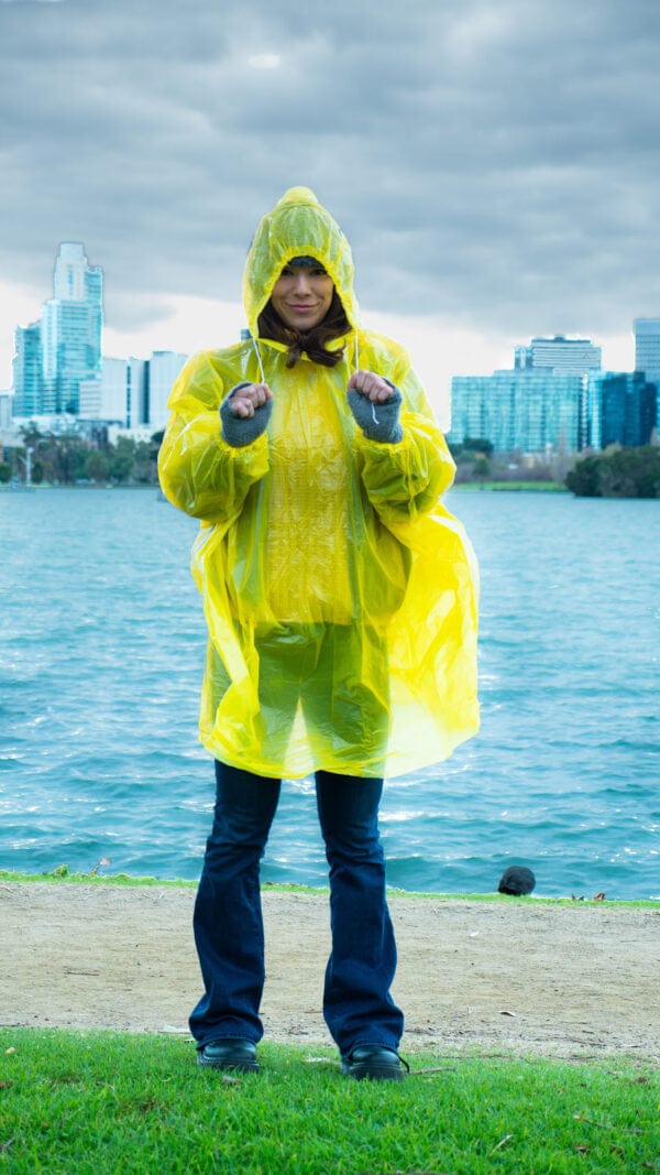Allcare Safety & PPE Carton of 200 Allcare Poncho Low Density PE With Hood Disposable Yellow