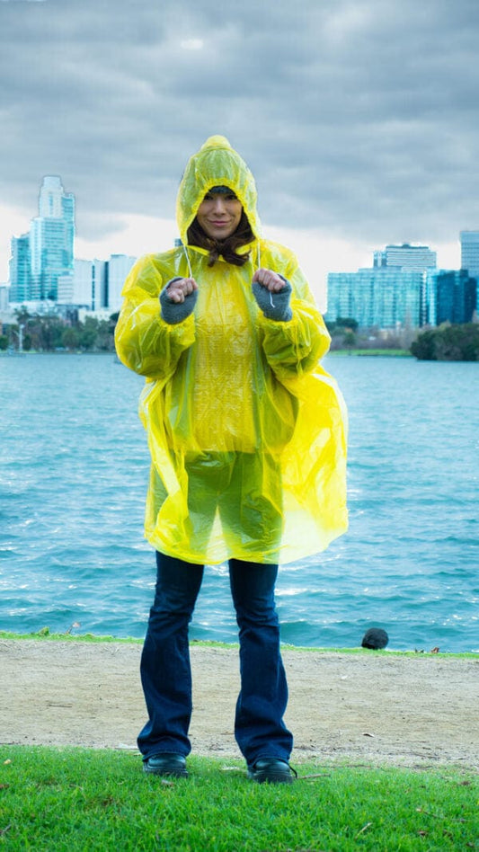 Allcare Safety & PPE Carton of 200 Allcare Poncho Low Density PE With Hood Disposable Yellow