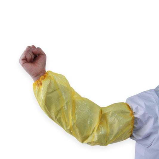Allcare Safety & PPE Carton of 1000 Allcare Sleeve Protector Low Density PE Hand Made Yellow 18Inc