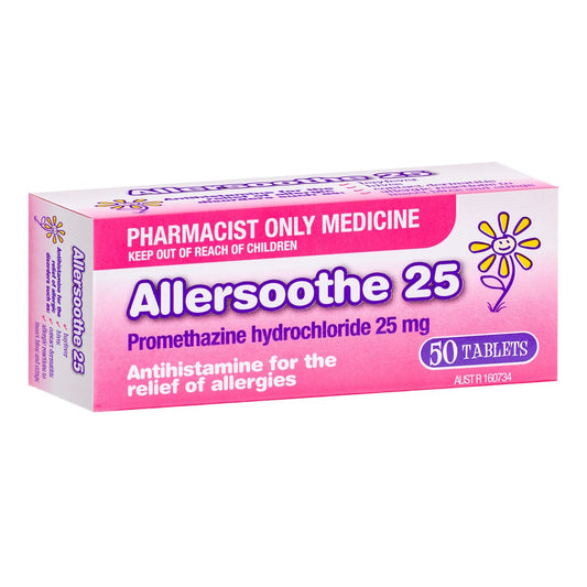 Aft Pharmaceuticals Antihistamines Allersoothe Tablets 25mg - Promethazine Hydrochloride