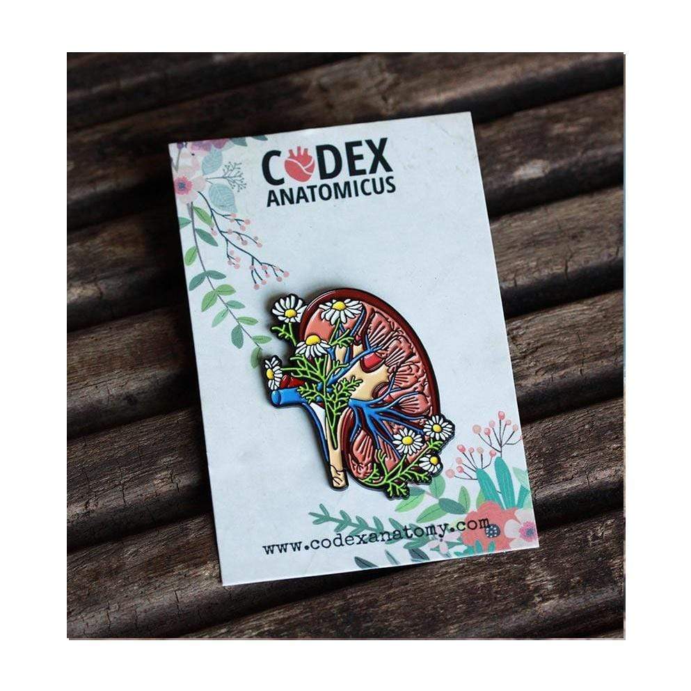 Codex Anatomicus Enamel Pin Anatomical Kidney with flowers Pin