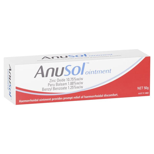 Anusol Haemorrhoid Treatments Anusol Ointment 50g - Zinc Oxide, Peru Balsam, Benzyl Benzoate