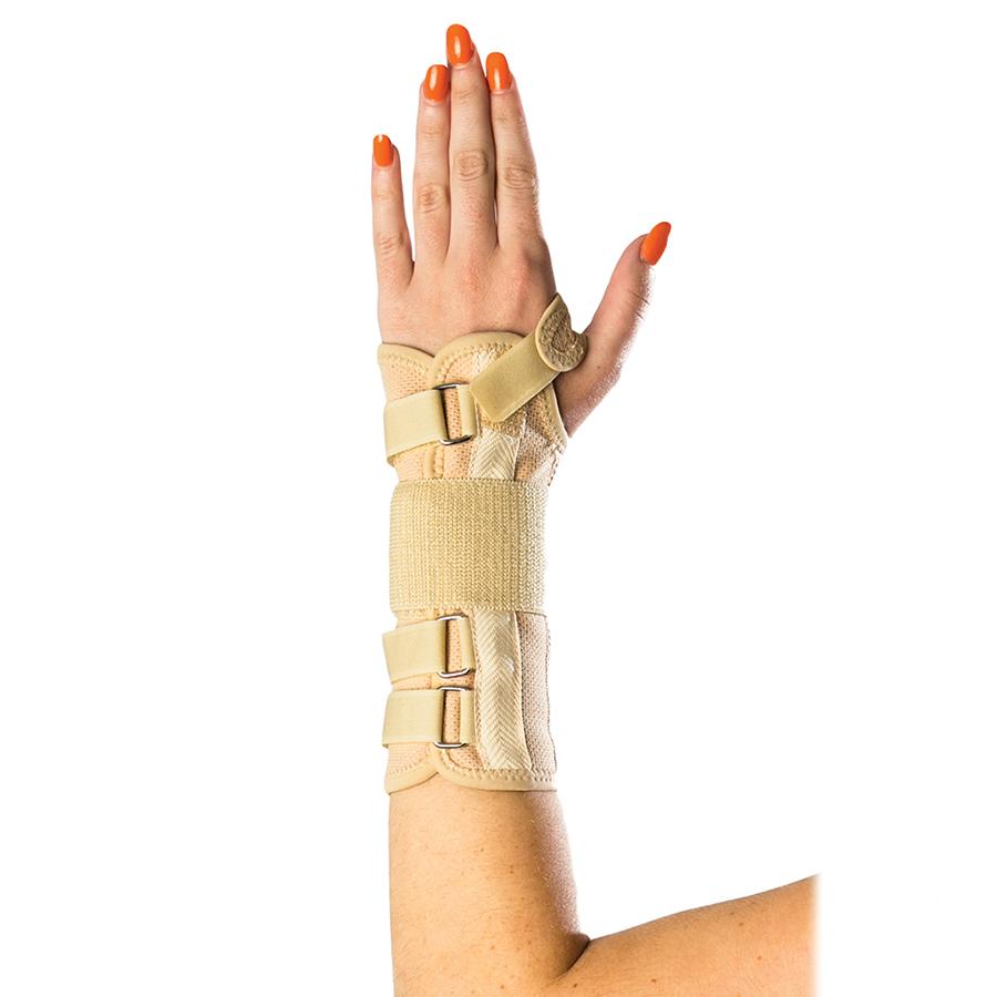 Elastic wrist splint brace with removable palmer metal splint