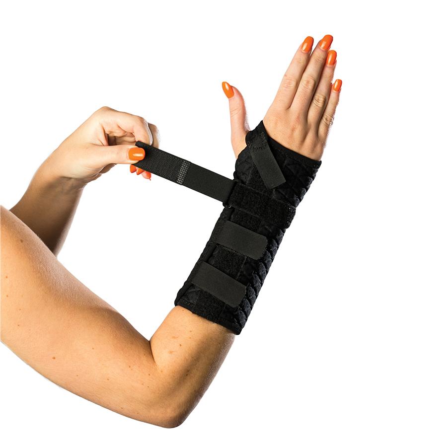 wrist brace with removable splints and adjustable strap
