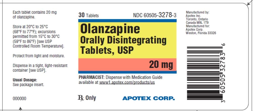 Apotex Antipsychotics Apo Olanzapine 20mg Orally Disintegrating Tablets