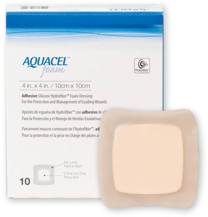 Aquacel Healthcare Box of 10 Aquacel Foam Dressing Adhesive 10x10cm