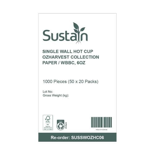 Aqueous Hot Cup Single Wall 6oz