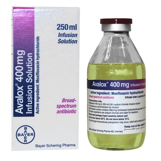 Bayer Antibiotics Avelox Moxifloxacin HCL 400mg Solution, 250ml Bottle