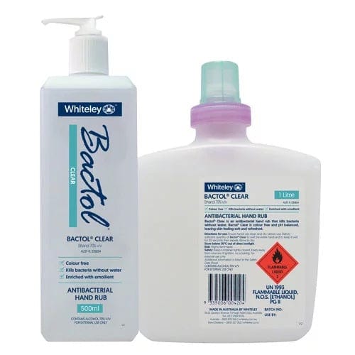Whiteley Medical Hand Sanitiser Bactol Clear antibacterial Hand Rub