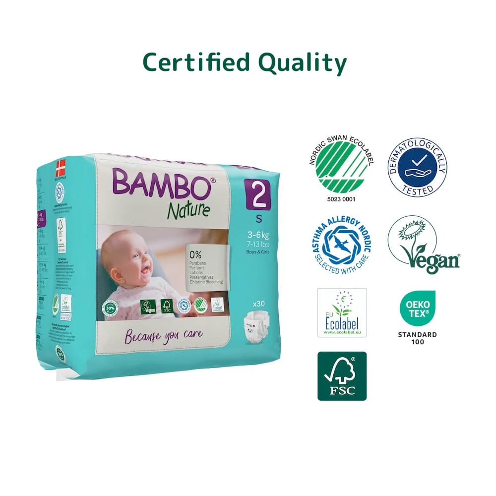 Bambo Nature Eco Nappies – Size 2 S (3–6 kg), 30 Nappies – image 4