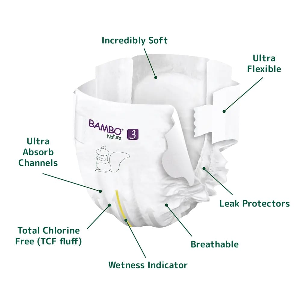 Bambo Nature Eco Nappies – Size 3 M (4–8 kg), 28 Nappies – image 3