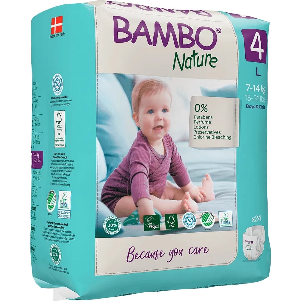 Bambo Nature Eco Nappies – Size 4 L (7–14 kg), 24 Nappies – image 2