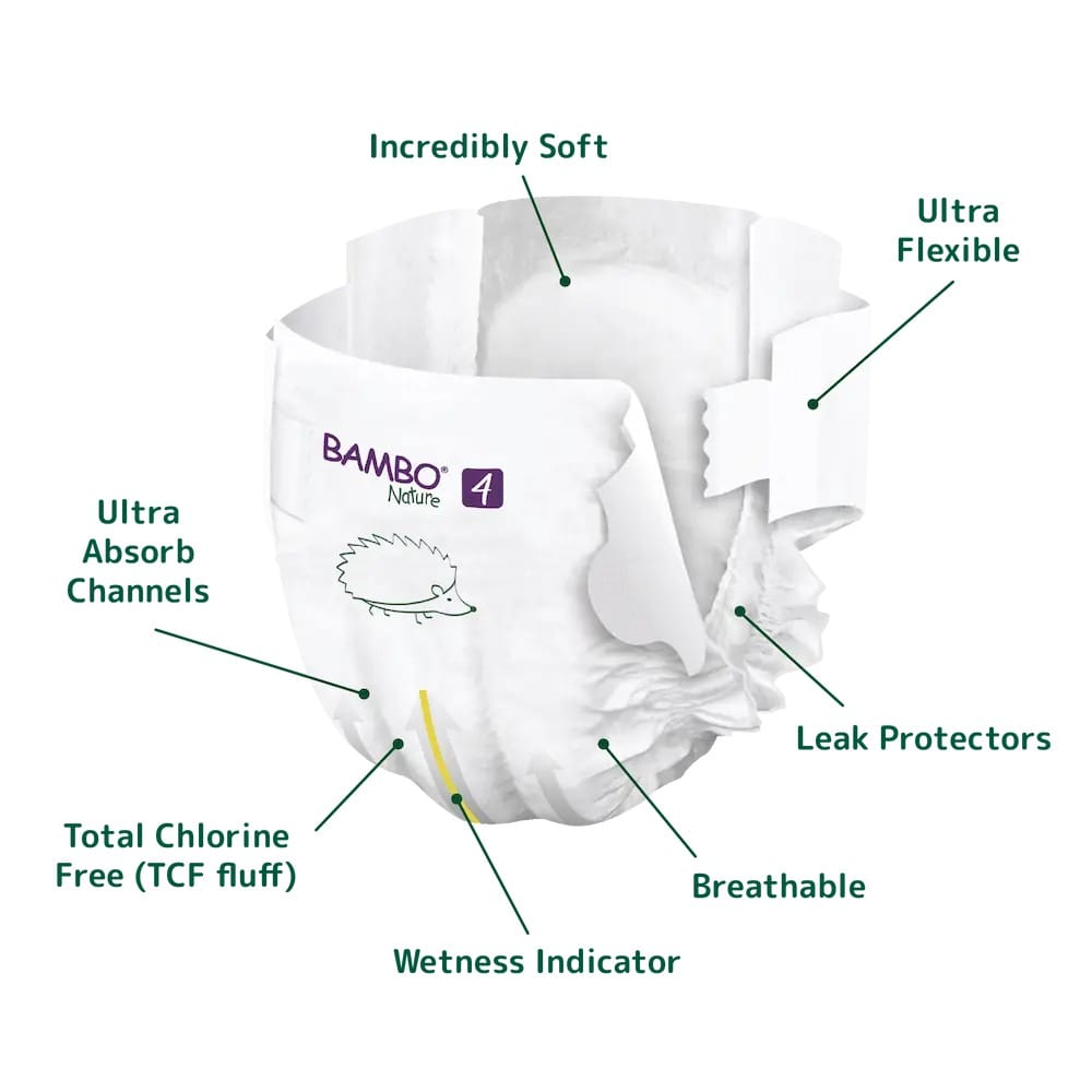 Bambo Nature Eco Nappies – Size 4 L (7–14 kg), 24 Nappies – image 3