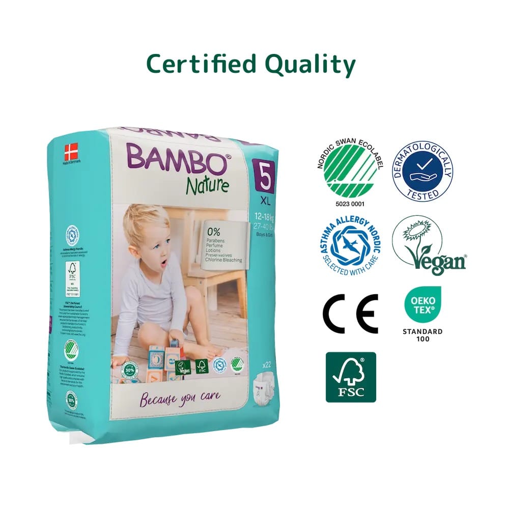Bambo Nature Eco Nappies – Size 5 XL (12–18 kg), 22 Nappies – image 4