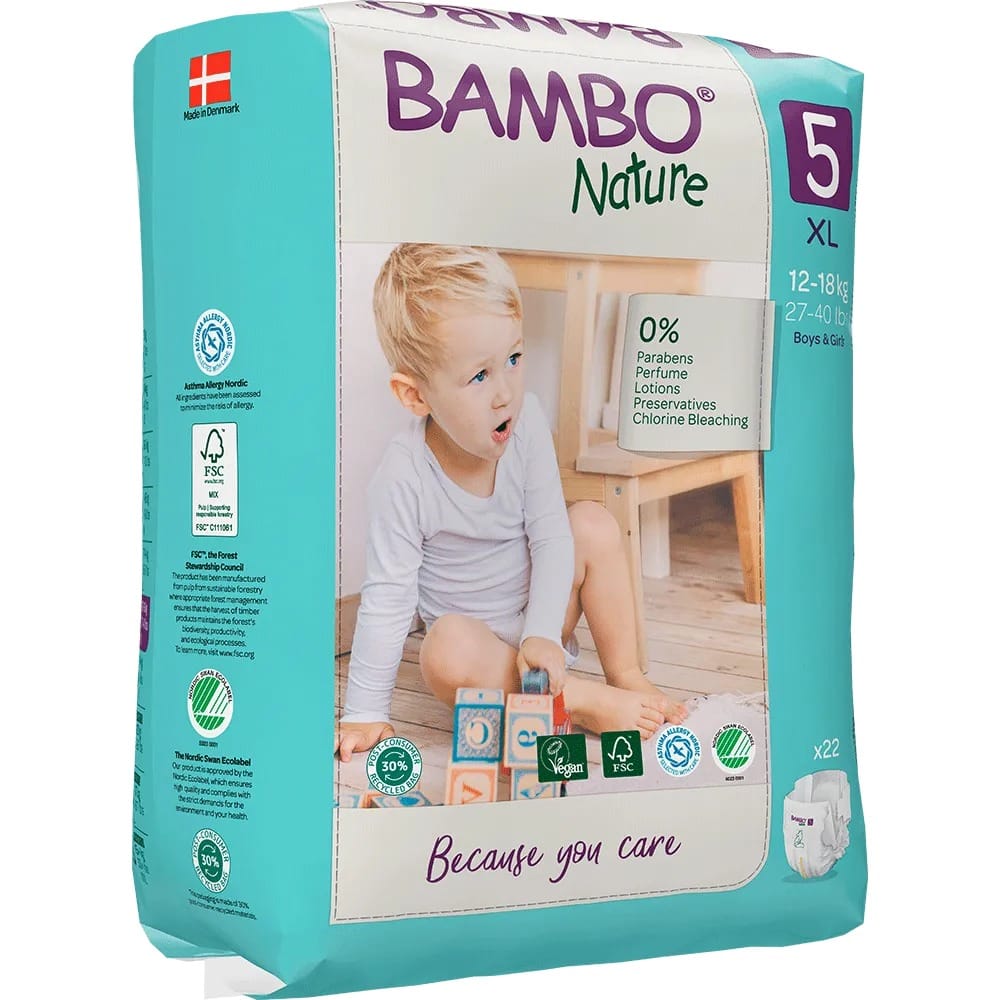 Bambo Nature Eco Nappies – Size 5 XL (12–18 kg), 22 Nappies – image 2