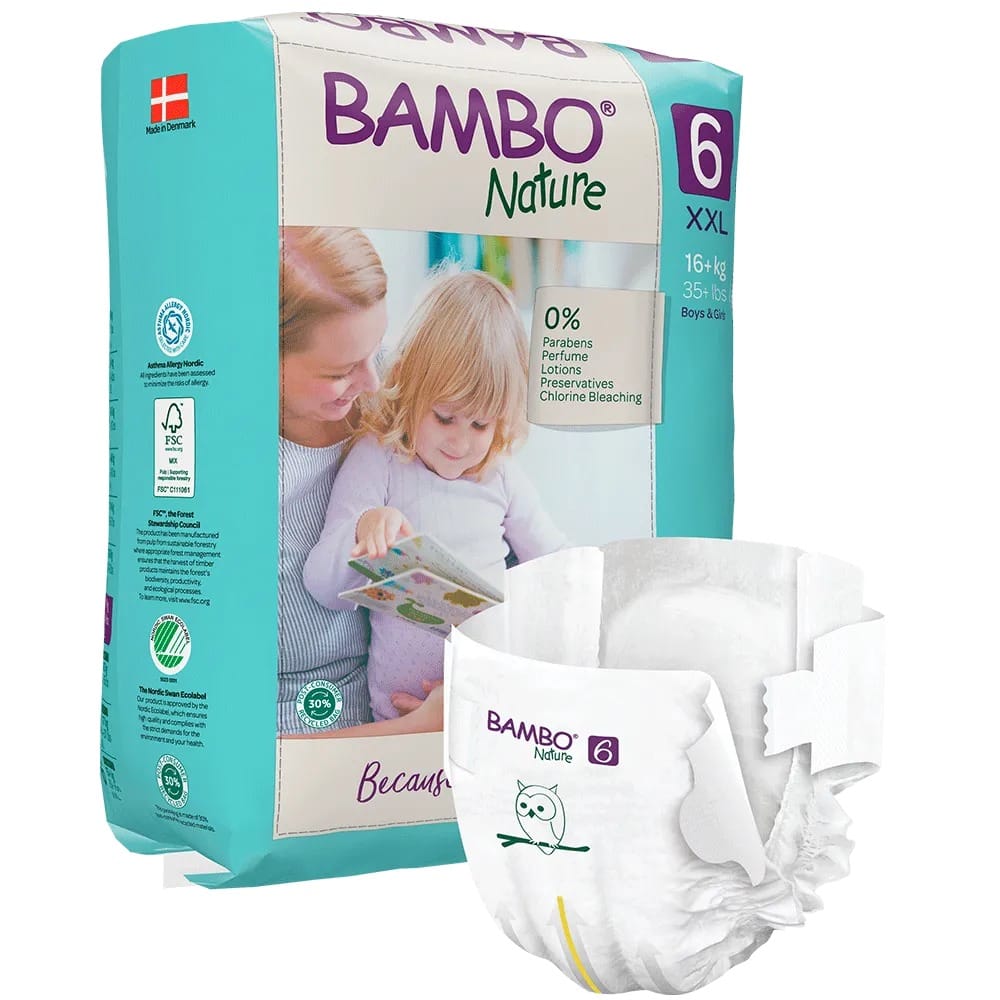 Bambo Nature Eco Nappies – Size 6 XXL (16+ kg), 20 Nappies – pack