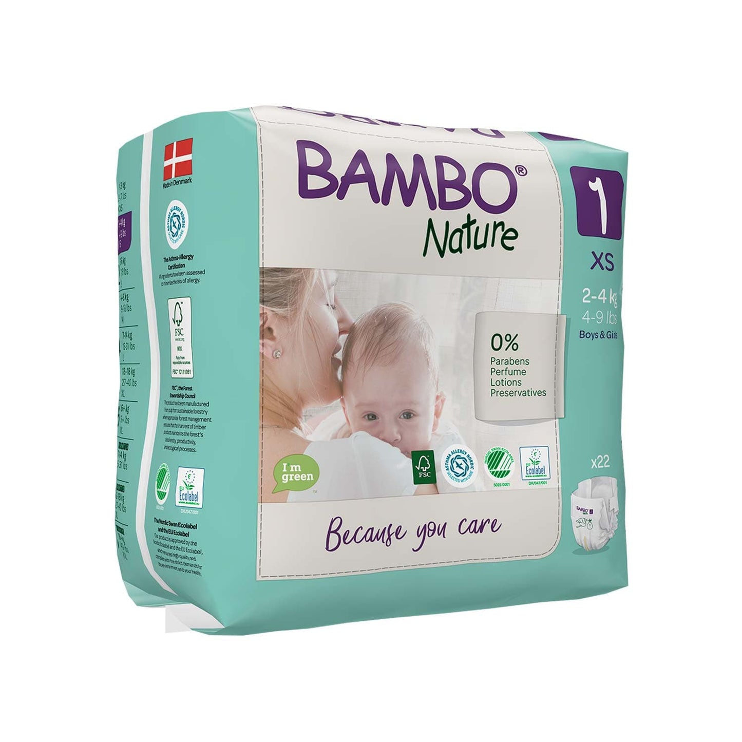 Bambo Nature Nappies Size 1 XS (2-4kg)