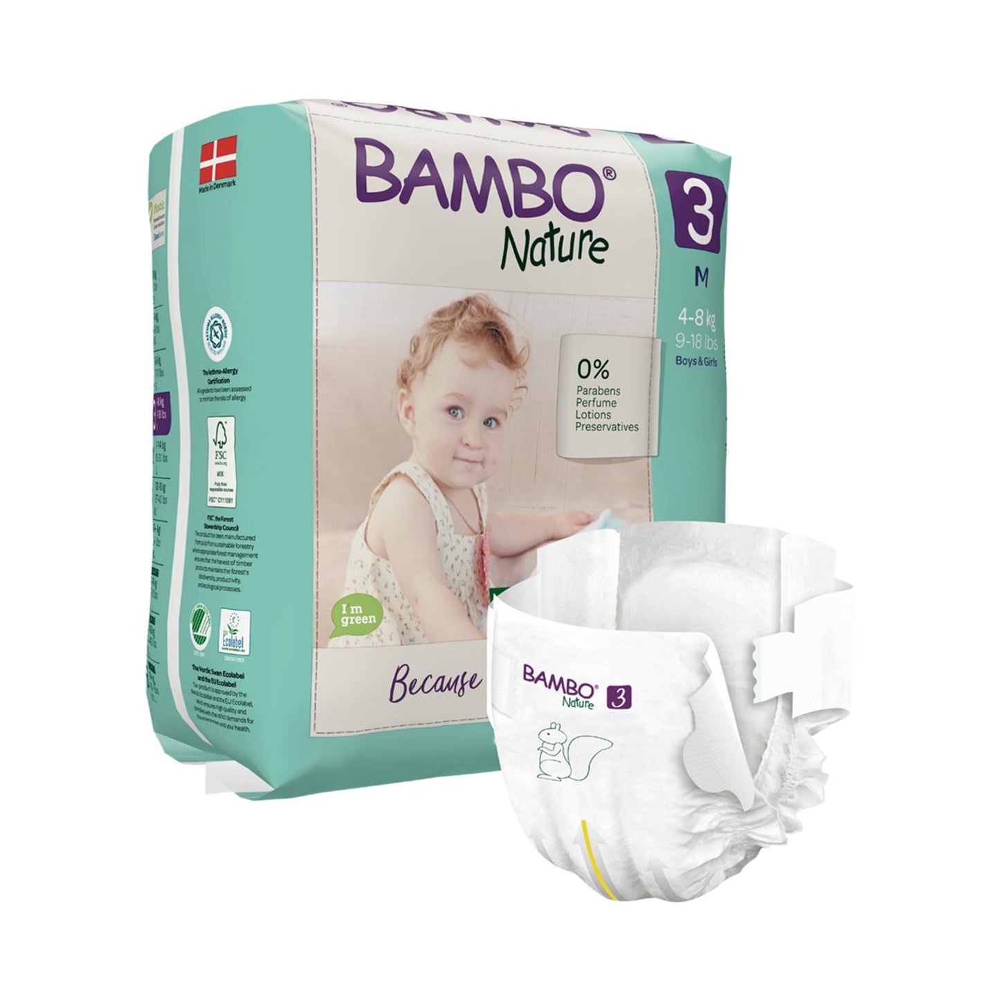 Bambo Nature Nappies Size 3 Medium (4-8kg)