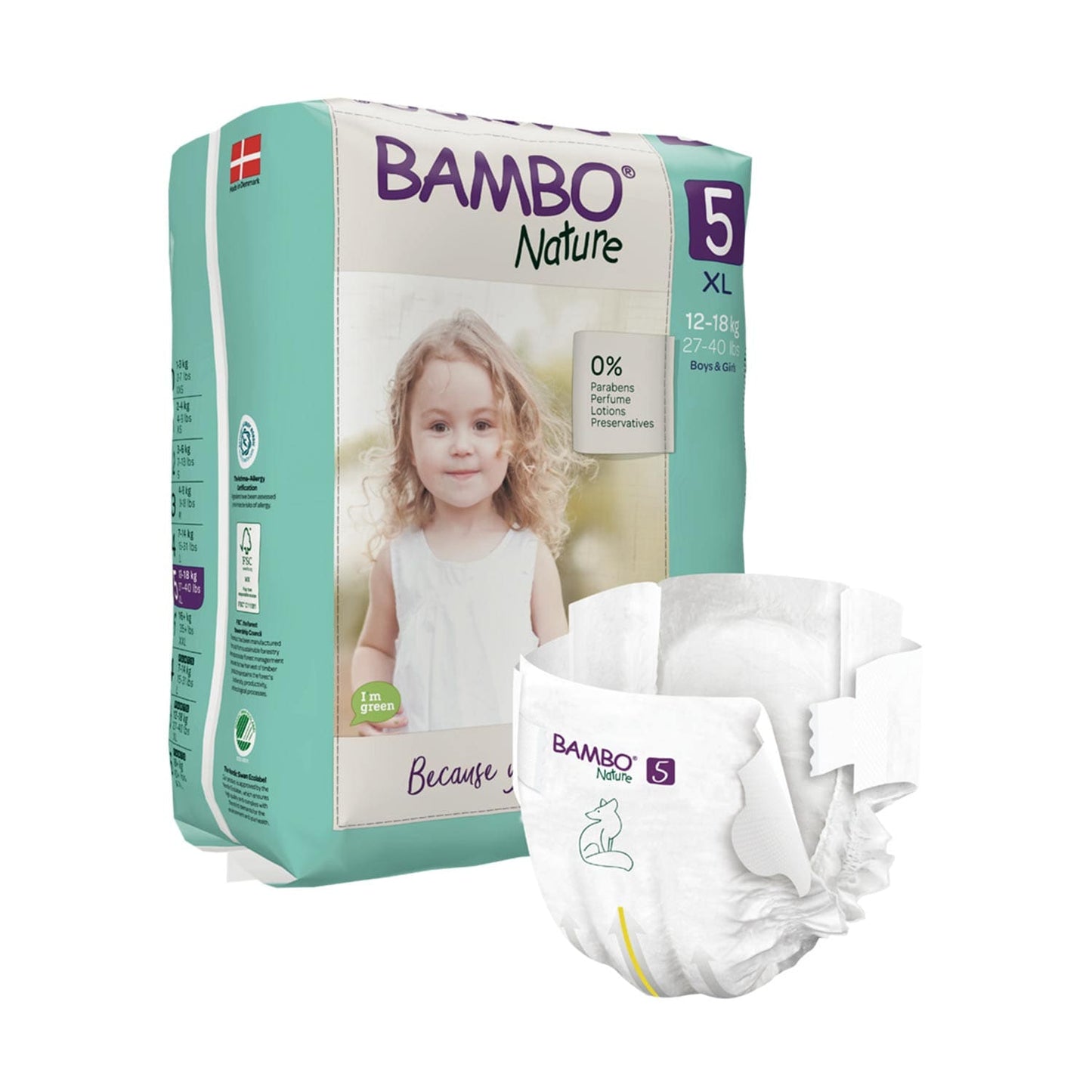 Bambo Nature Nappies Size 5 XL (12-18kg)