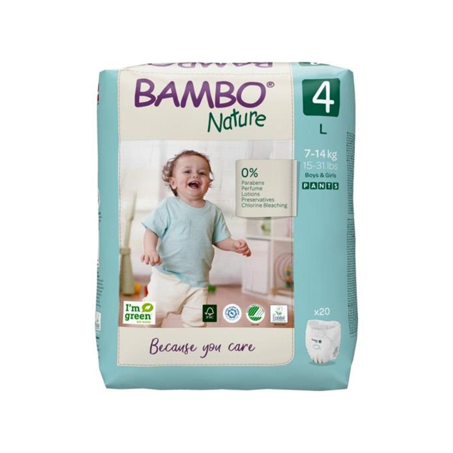 Bambo Nature Pull Up Pants Size 4 Large (7-14kg)