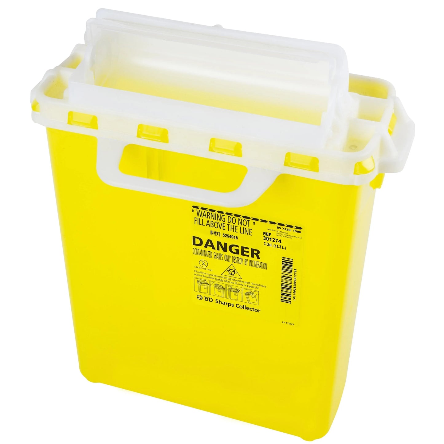 BD Medical Sharps Containers 11L / Next Generation / Yellow BD Sharps Collection Waste Bins