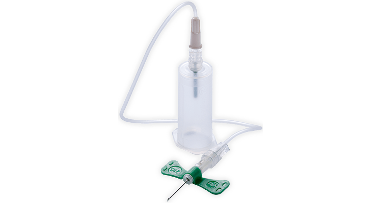BD Medical Blood Collection Sets 25G (Orange) / Standard Push Button - 7.00in (178mm) / Luer BD Vacutainer Winged Blood Collection Set