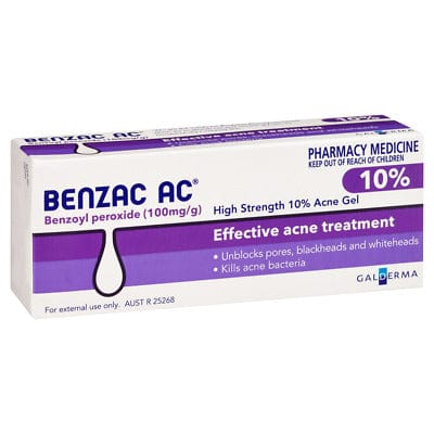 Galderma Acne Treatments Benzac AC 10% Acne Gel 60g - High Strength Treatment