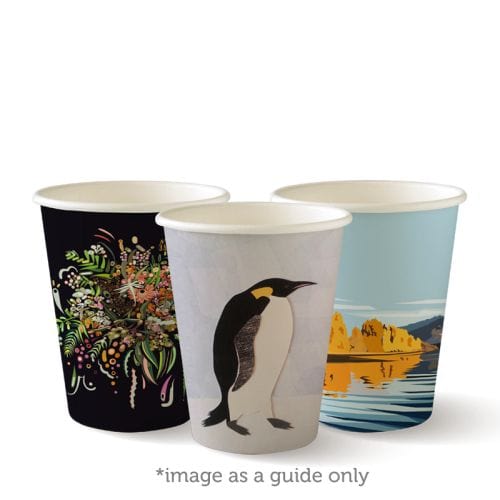 Biopak Bags & Takeaway BioCup Single Wall Hot Cup Art Series 8oz