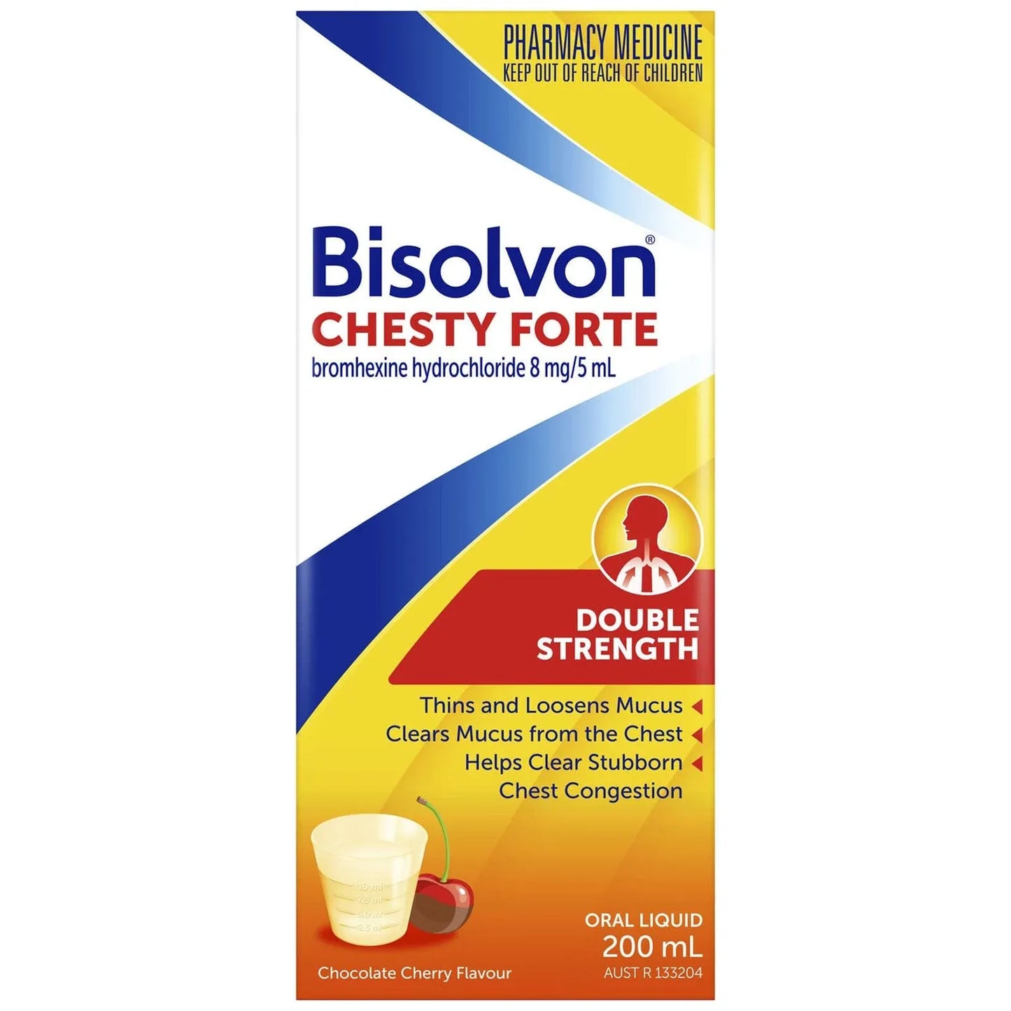 Bisolvon Cough Medicines Bisolvon Chesty Forte Liquid 200ml - Choc Cherry Flavour