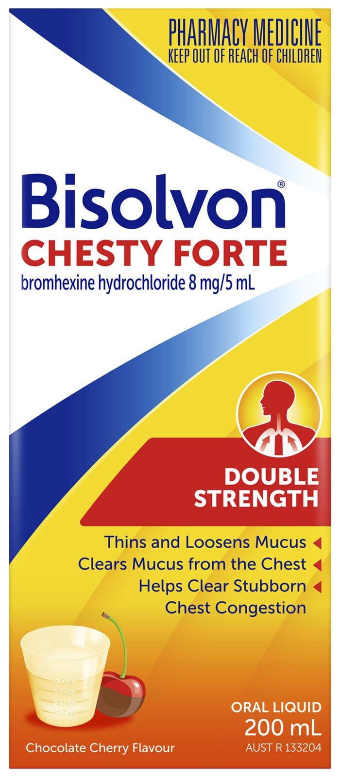 Bisolvon Cough Medicines Bisolvon Chesty Forte Liquid 200ml - Choc Cherry Flavour