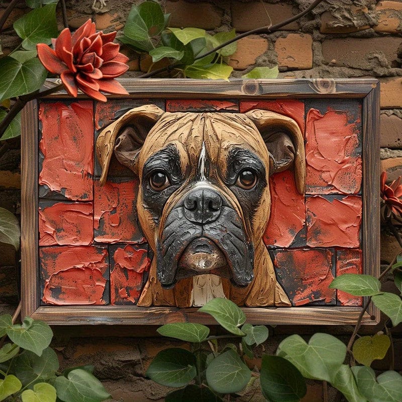 Boxer Dog Aluminum Wall Art - 12x16in Decorative Print