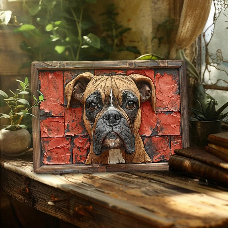 Boxer Dog Aluminum Wall Art - 12x16in Decorative Print