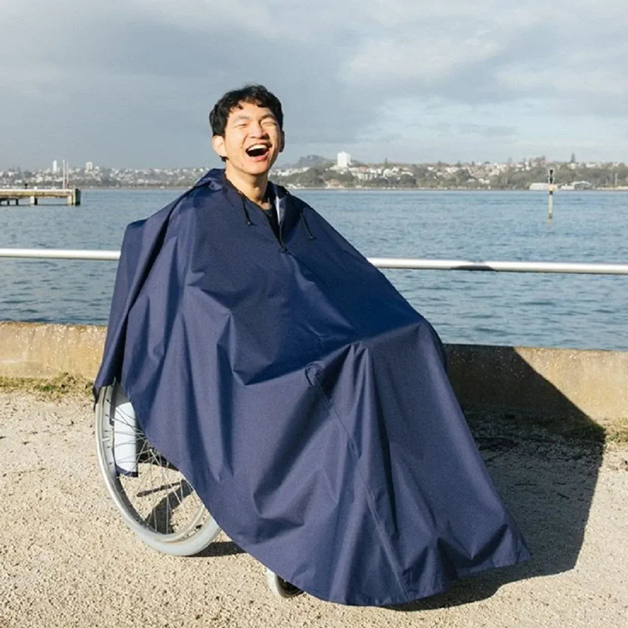 Brolly Sheets Wheelchair Raincoat - NAVY