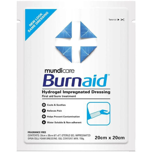 Burnaid Burn Dressing 20cm x 20cm - Sterile Hydrogel for Burn Relief