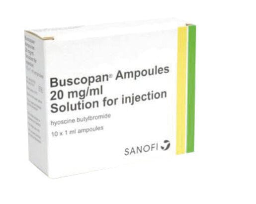 Sanofi-Aventis Injections Buscopan 20mg Injection - Hyoscine Butylbromide, 1ml