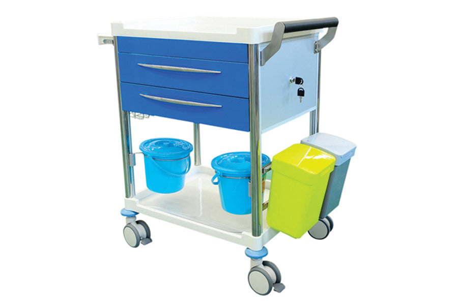Dressing Change Trolley with 2 x Blue Drawers