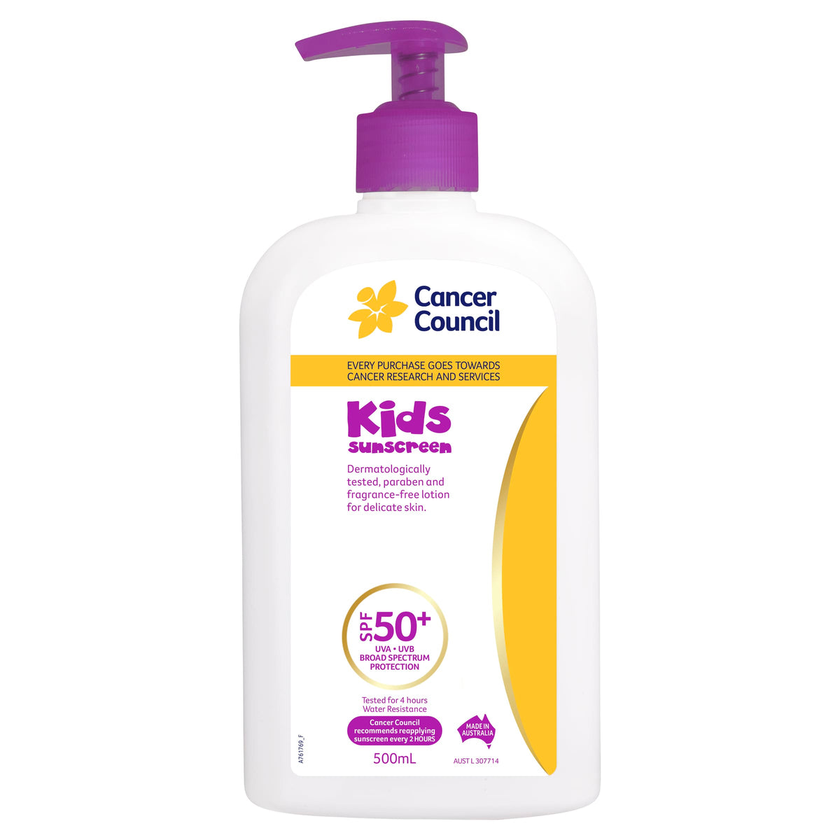 CANCER COUNCIL SPF50+ Kids Sunscreen Pump 500mL