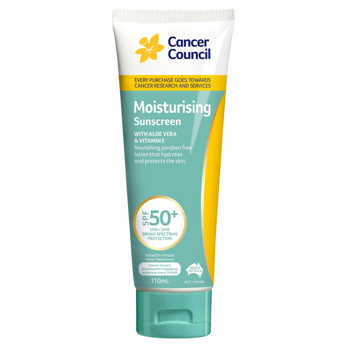 CANCER COUNCIL SPF50+ Moisturising Sunscreen Tube 110mL