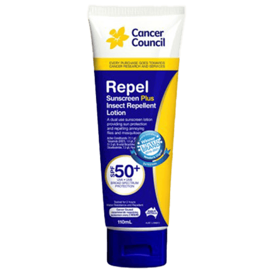 CANCER COUNCIL SPF50+ Repel Sunscreen+Insect Repellent Tube 110mL
